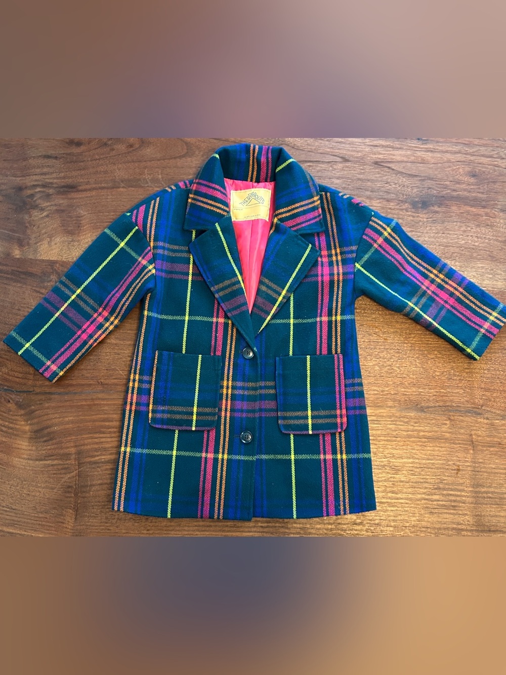 Thereabouts Girls kids Colorful Plaid Peacoat Jacket Preppy Spring size XXS 4/5